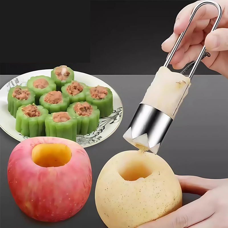 Vegetable Kitchen Gadgets - ステンレス鋼フルーツコアリムーバーアップル梨ピーマンピッター抽出ツール多用途野菜コアプラーキッチンガジェット