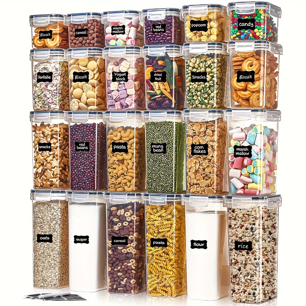 Kitchen Gadgets Deals - 24個入り食品保存容器 12箱 12蓋 気密パントリーオーガナイザー キッチンアクセサリー ガジェットツール