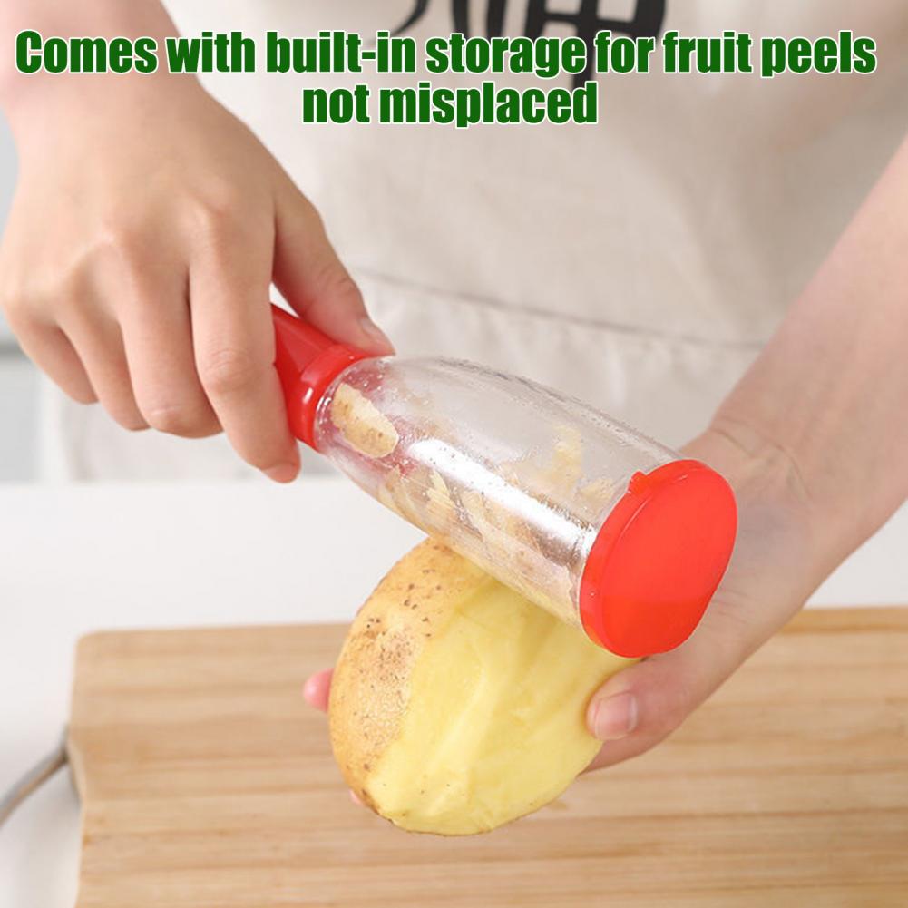 Kitchen Gadgets Built In - 両面ピーラー 多機能野菜ピーラー 収納機能付き ステンレス鋼の刃 キッチンガジェット 人間工学に基づいたフルーツ