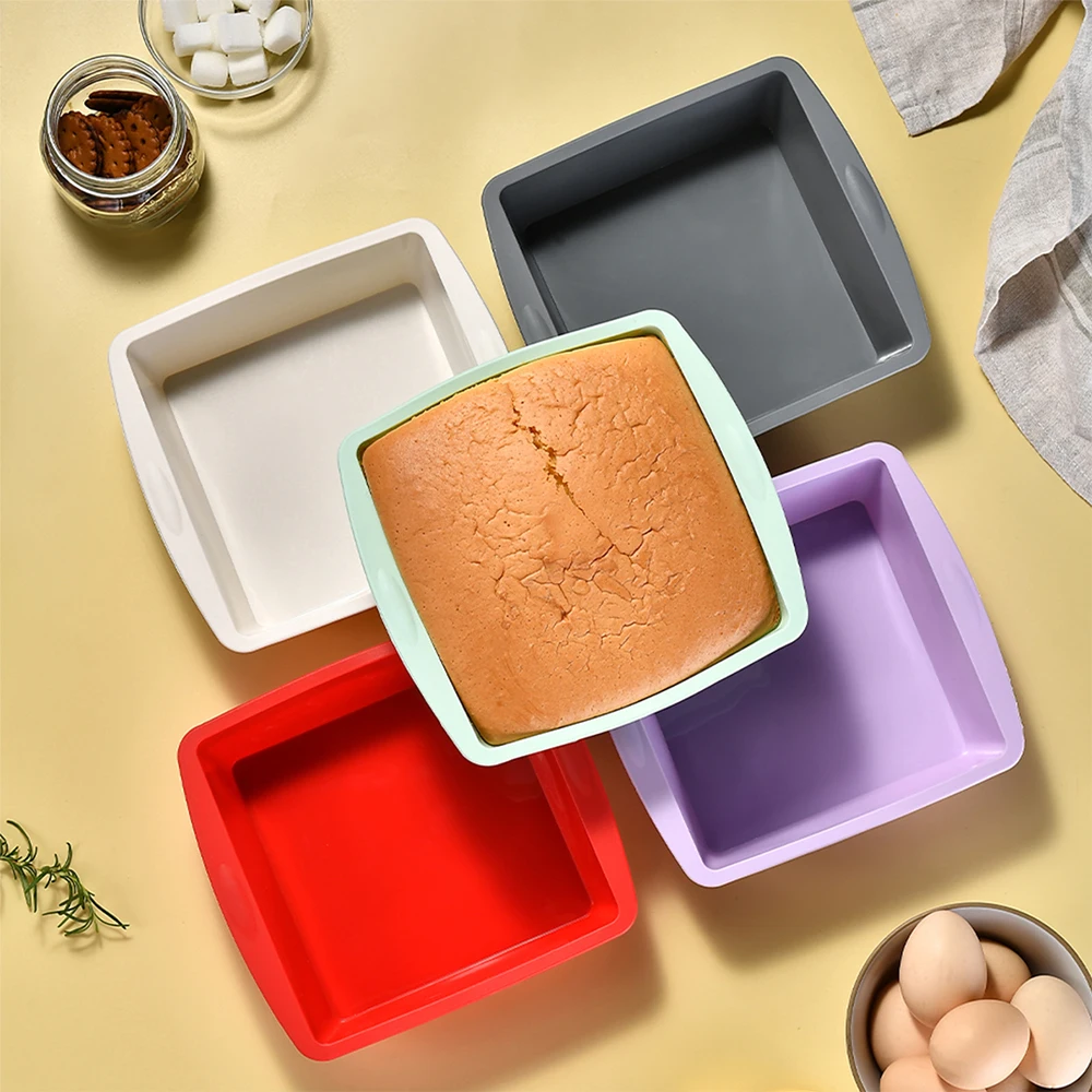 Kitchen Gadgets Deals - 正方形のシリコンケーキモールド,簡単なリリース,ケーキパン,耐久性のあるキッチンツールとアクセサリー,家庭用,1個,4個