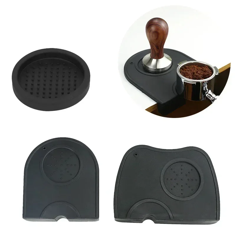 Kitchen Gadgets Deals - コーヒーパウダーパッド滑り止めシリコンタンピングステーションエスプレッソマット家庭用カフェバリスタツールブラックアクセサリーキッチン用品