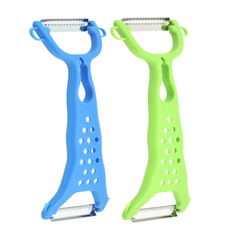 Kitchen Hand Gadgets - ジャガイモの皮むき器ダブルヘッドハンドステンレス鋼の皮むき器キッチン用品 & ガジェット子供家族のための快適なハンドル