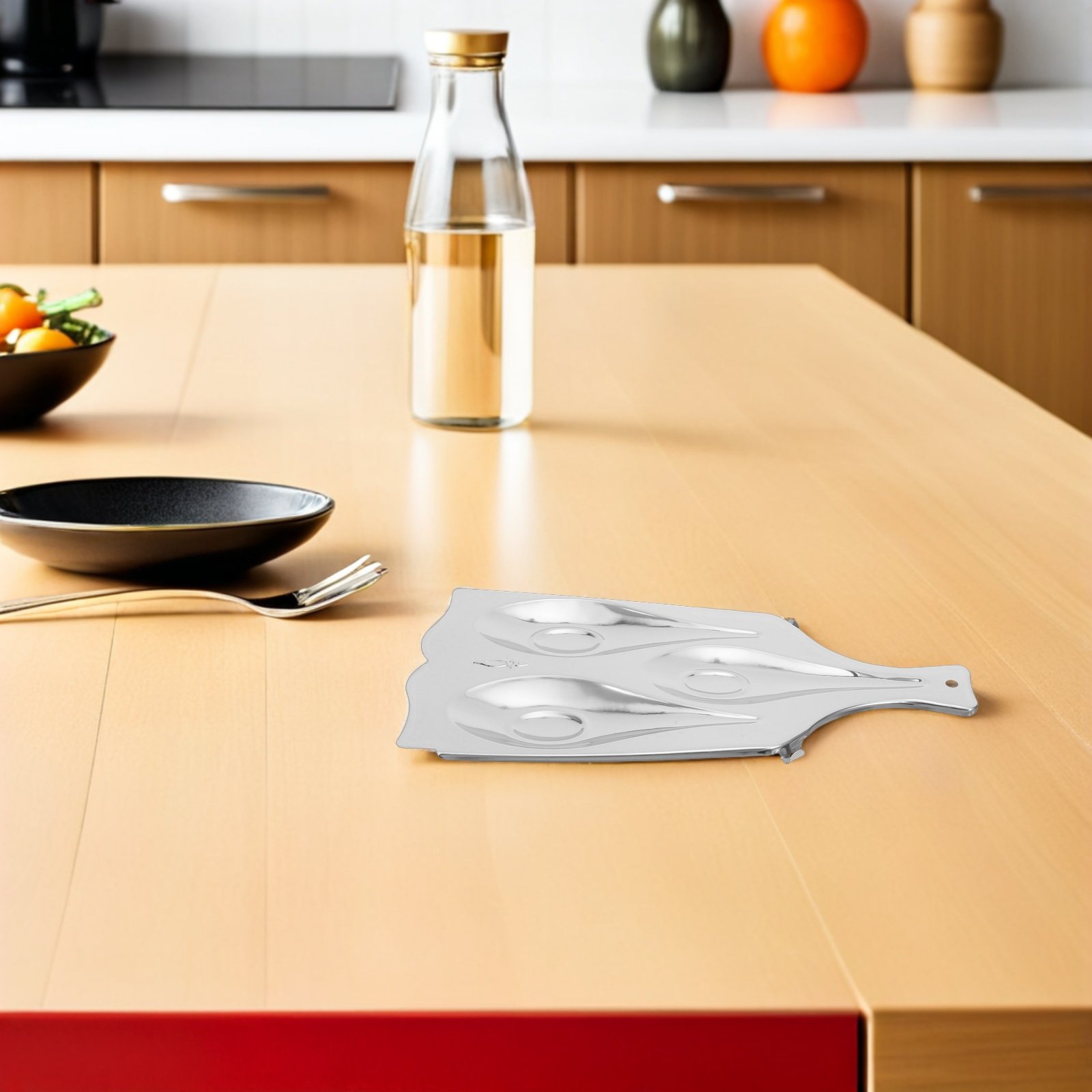 Kitchen Utensil Holder - ステンレス製3段スプーンレスト、キッチンカウンター用調理器具ホルダー、スパチュラ、レードル、フォーク、食器類を整理します