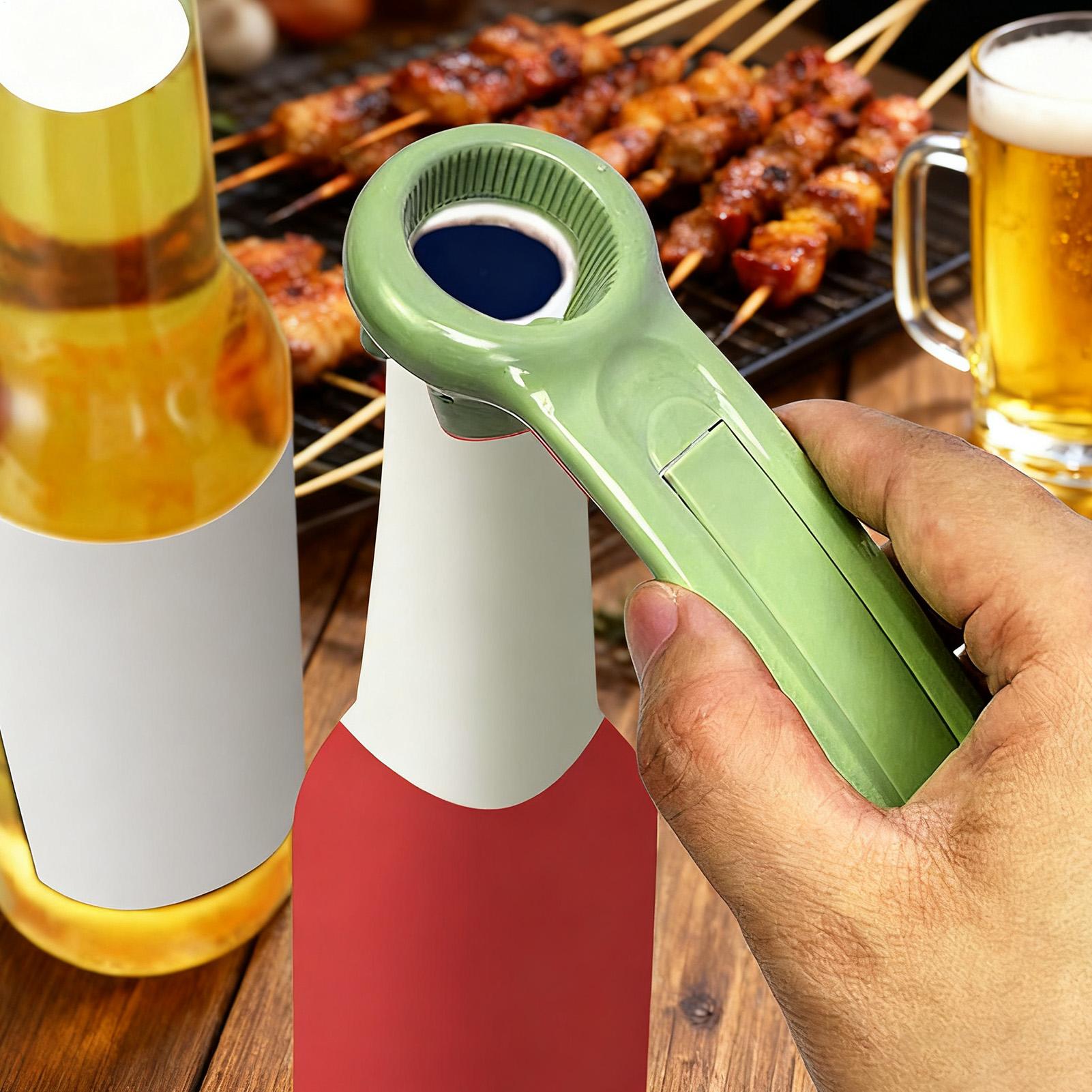 Kitchen Gadgets Built In - グリーン多目的栓抜きポータブル滑り止め安全ガジェット内蔵電話スタンド缶と栓抜きキッチンガジェット