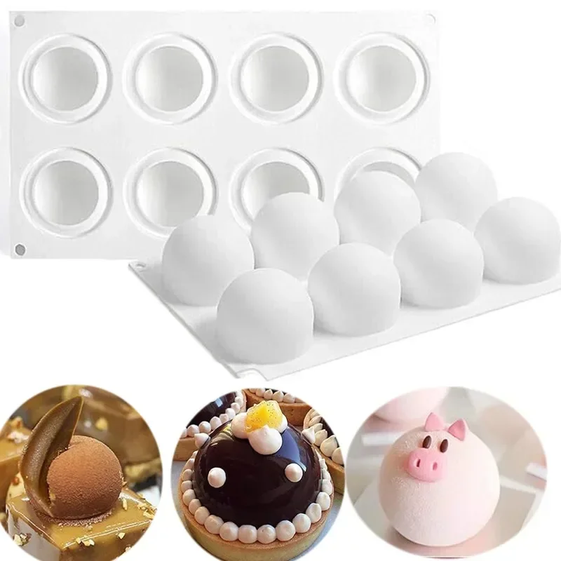 Kitchen Gadgets Deals - ムースケーキのベーキング、ボール型、フレンチデザート、チョコレートトリュフ、ペストリーツール、キッチンアクセサリー用の3D球体シリコンモールド