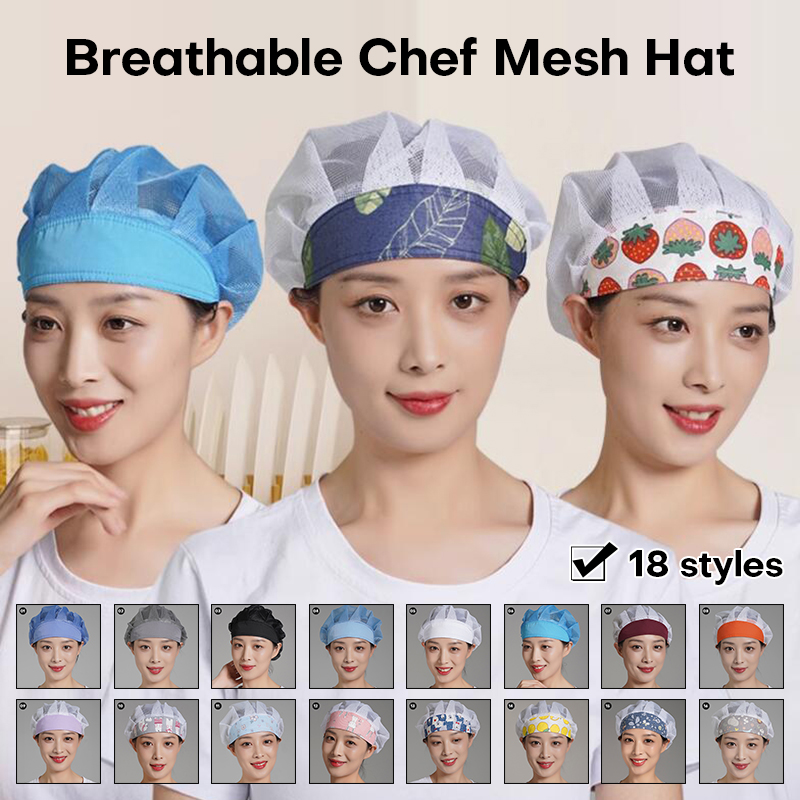 Kitchen Gadgets For Women - 男性と女性のための防塵弾性調理キャップ、シェフの帽子、通気性、食品、ケータリング、キッチン、ホテル、作業服、レストラン、料理