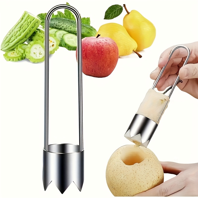 Vegetable Kitchen Gadgets - ステンレス製果物野菜芯抜き器、ピーマン種子除去ツール、リンゴ梨芯抜きカッター、キッチンアクセサリーガジェット