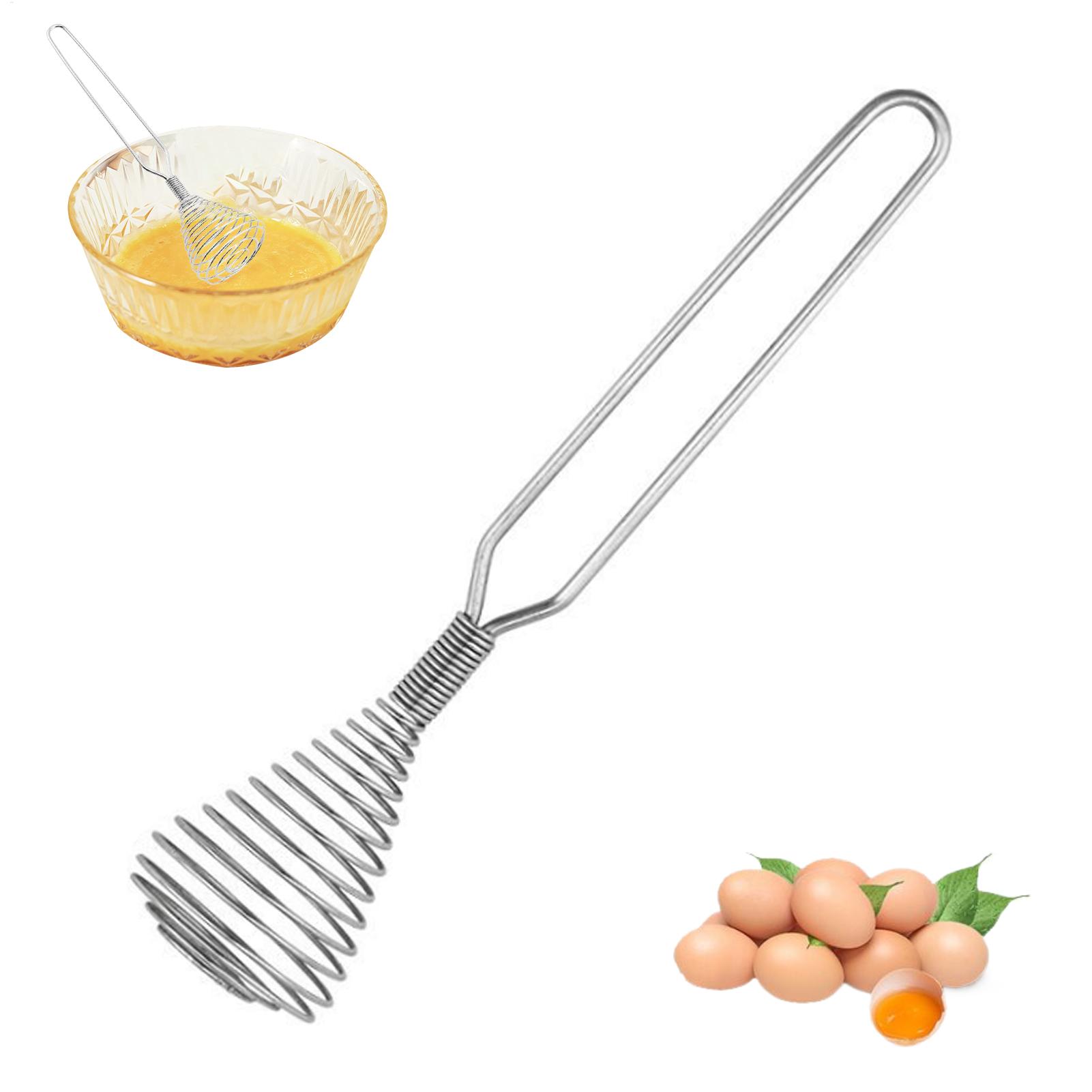 Kitchen Hand Gadgets - ステンレス製ハンドウィスク、スプリングコイルエッグビーター、ワイヤーウィスク、キッチンガジェット、料理、ベーキング、ミキシング、ミルク、クリーム、生地の泡立て用