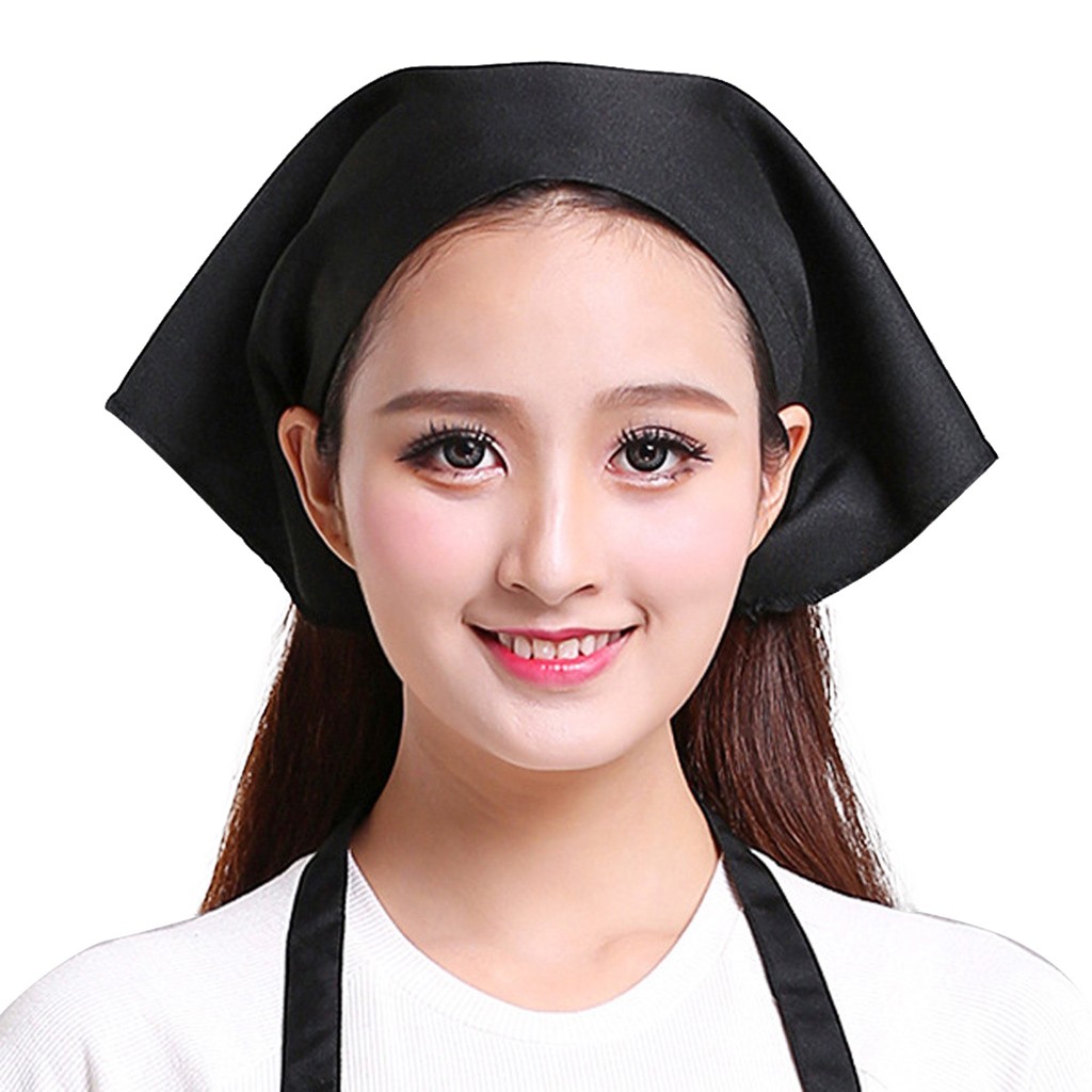 Kitchen Gadgets For Women - ユニセックス薄型耐久性のあるソリッドカラーシェフハットキッチン三角ヘッドスカーフキッチンレストランカフェウェイターキャップ食品サービス制服キャップ