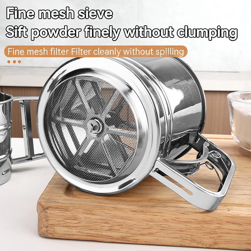 ステンレス鋼小麦粉ふるいカップパウダーふるいメッシュキッチン - Kitchen Hand Gadgets のレビューと価格