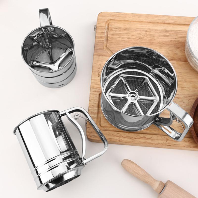 ステンレス鋼小麦粉ふるいカップパウダーふるいメッシュキッチン - Kitchen Hand Gadgets のレビューと価格