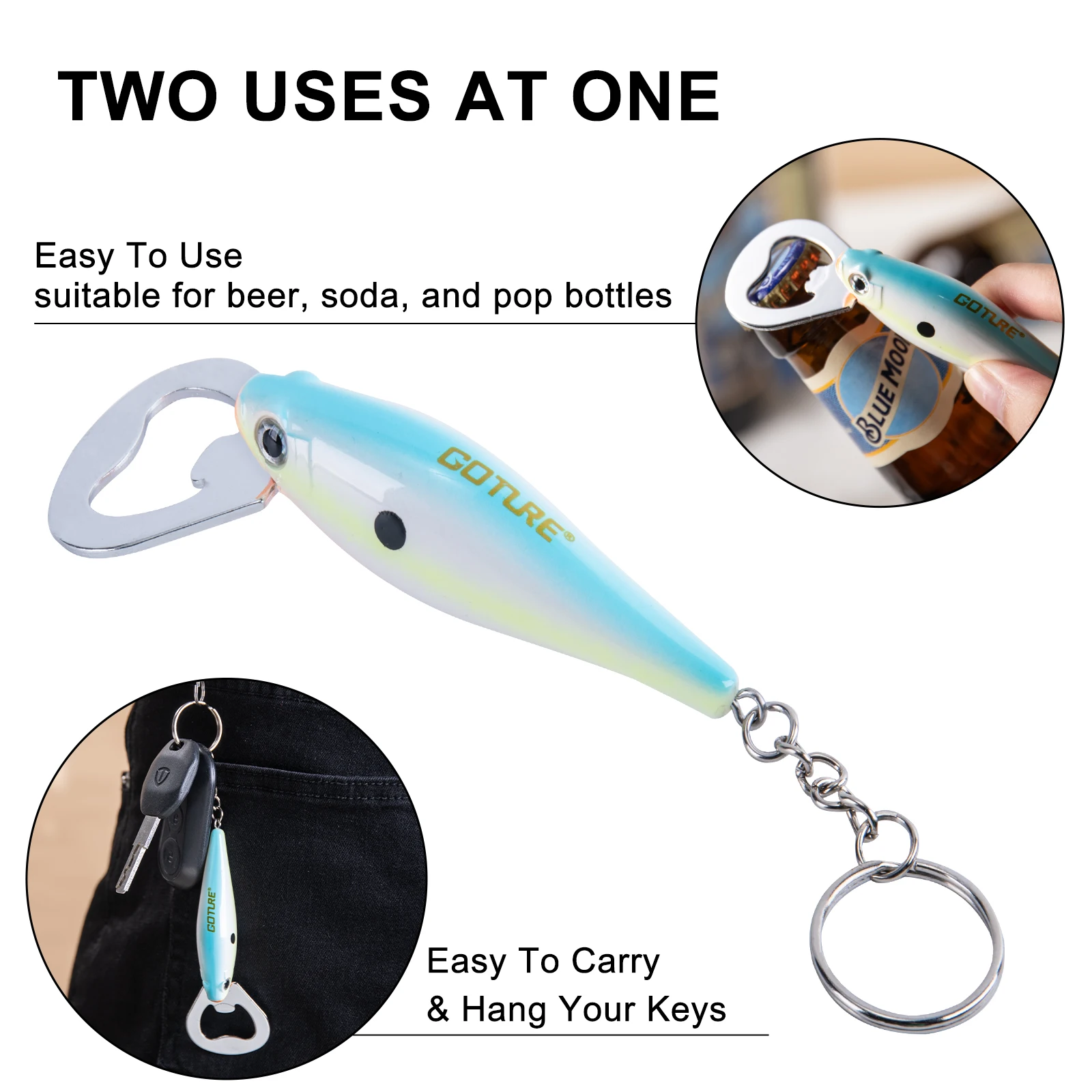 Goture 1 個釣りルアーボトルオープナー炭素鋼魚パター - Kitchen Gadgets For Seniors のレビューと価格