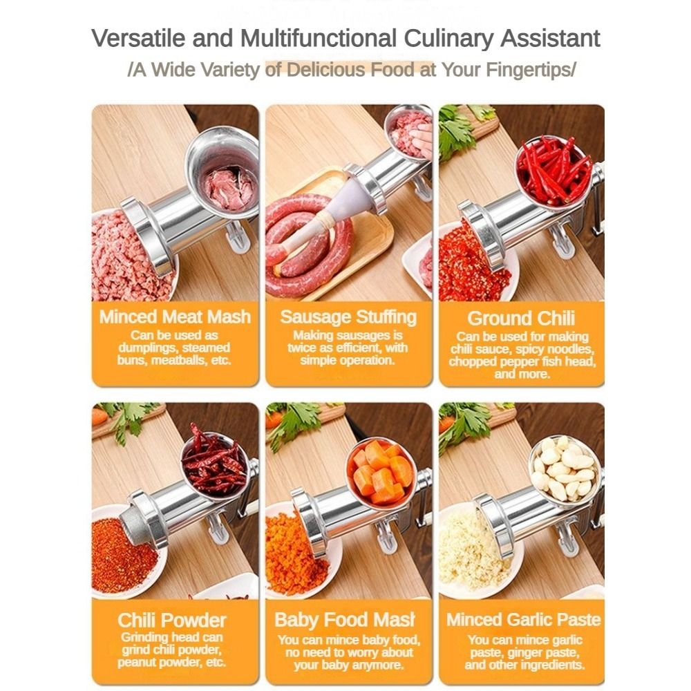 省スペース手動式ミートグラインダー、多機能ソーセージスタッフ - Kitchen Hand Gadgets のレビューと価格