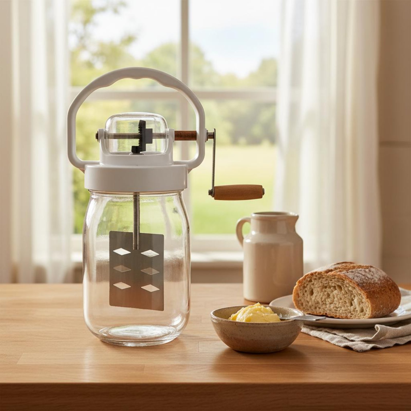 手動バターチャーンナー 簡単に洗浄できるハンドクランクバター - Kitchen Hand Gadgets のレビューと価格