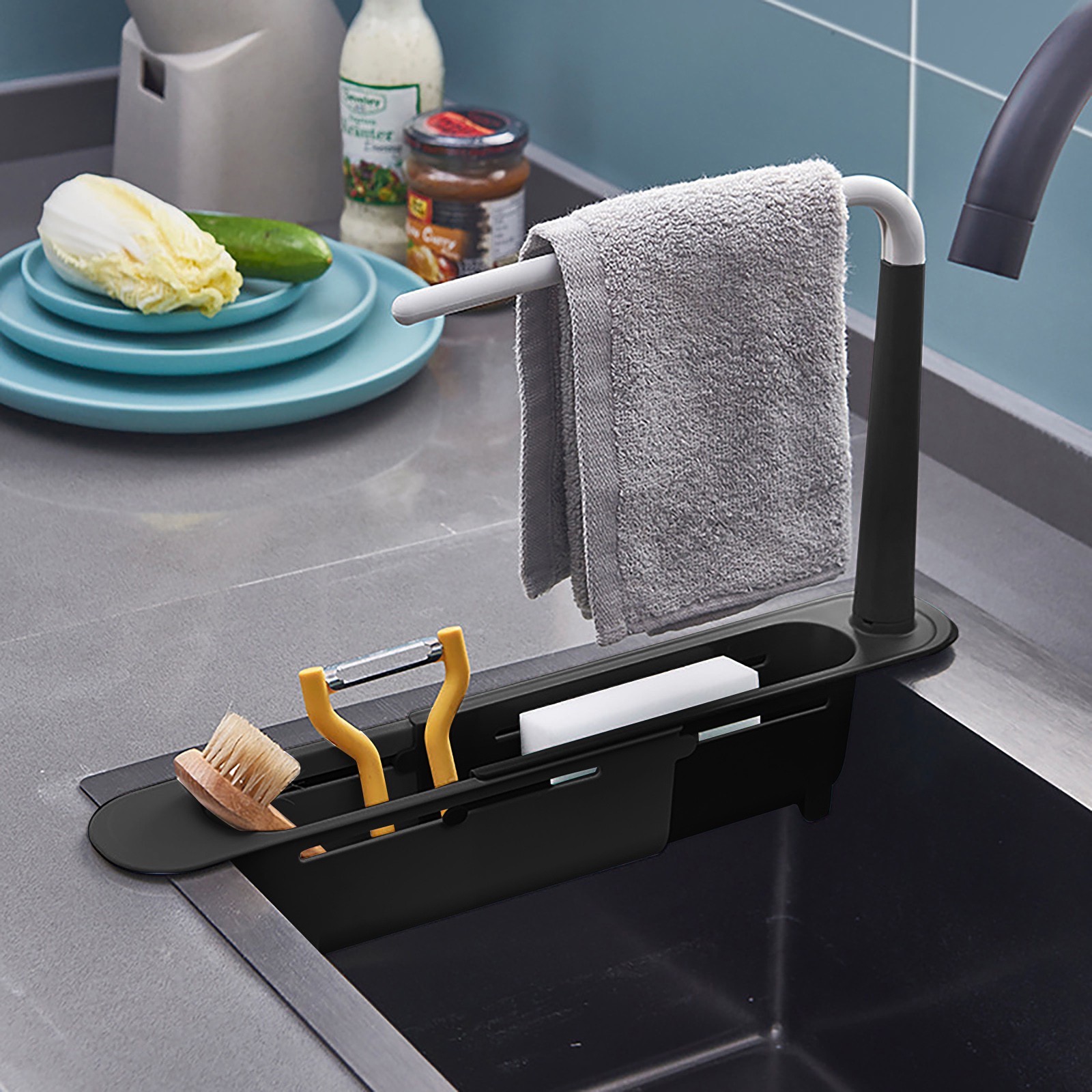 Elescopicシンクの水切り、キッチンオーガナイザー、石 - Kitchen Gadgets For Seniors のレビューと価格