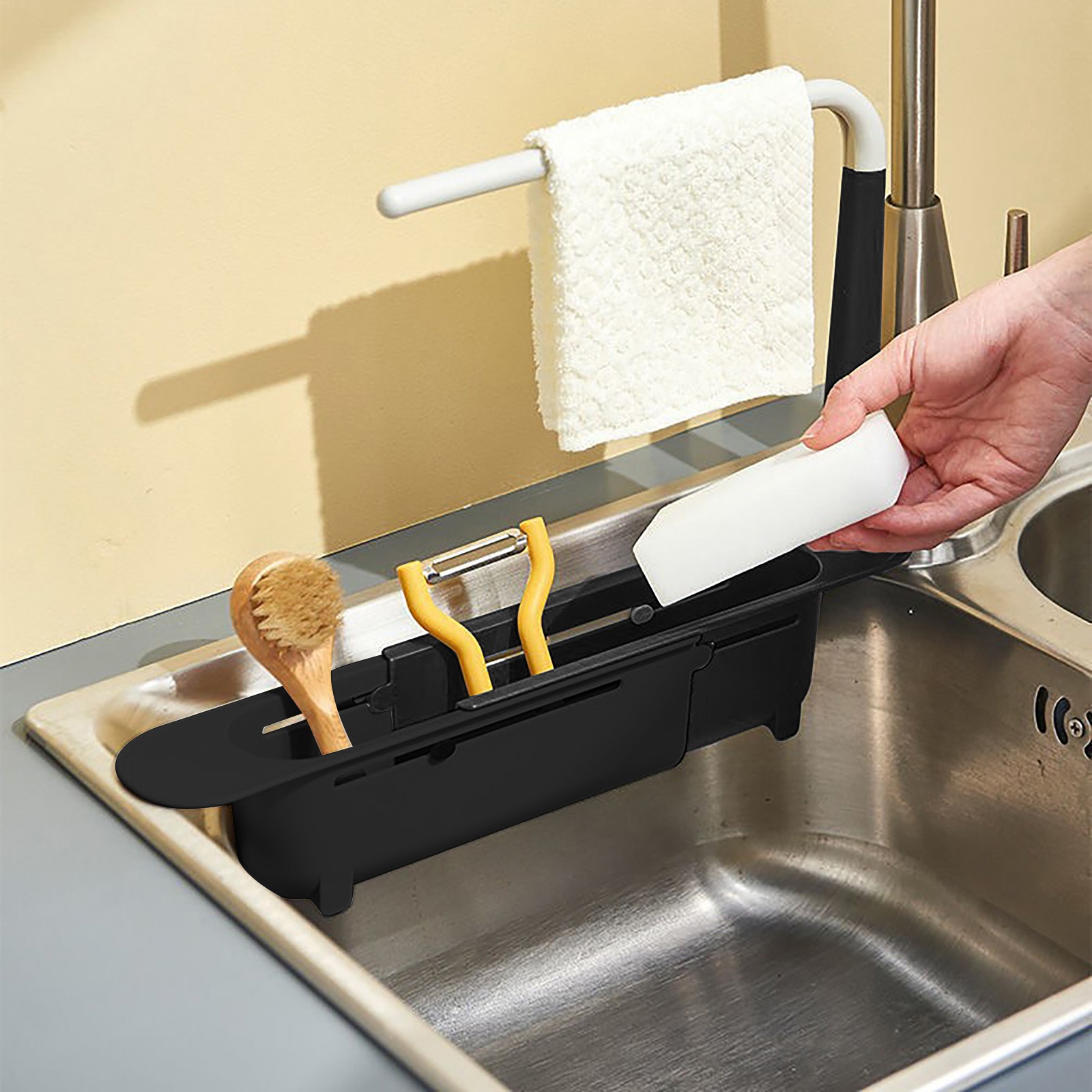 Elescopicシンクの水切り、キッチンオーガナイザー、石 - Kitchen Gadgets For Seniors のレビューと価格
