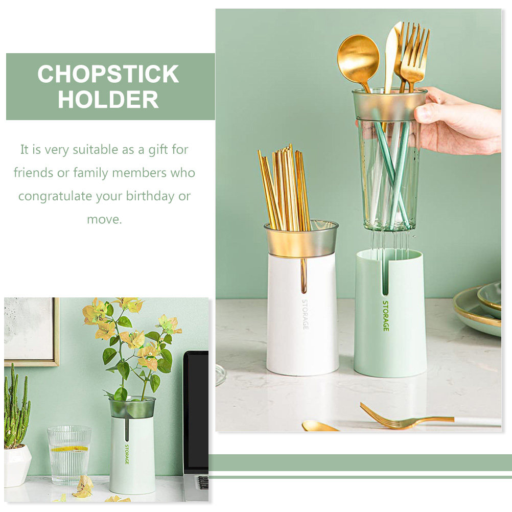 二層式箸収納チューブ キッチンカトラリーオーガナイザー 水切 - Kitchen Utensil Holder のレビューと価格