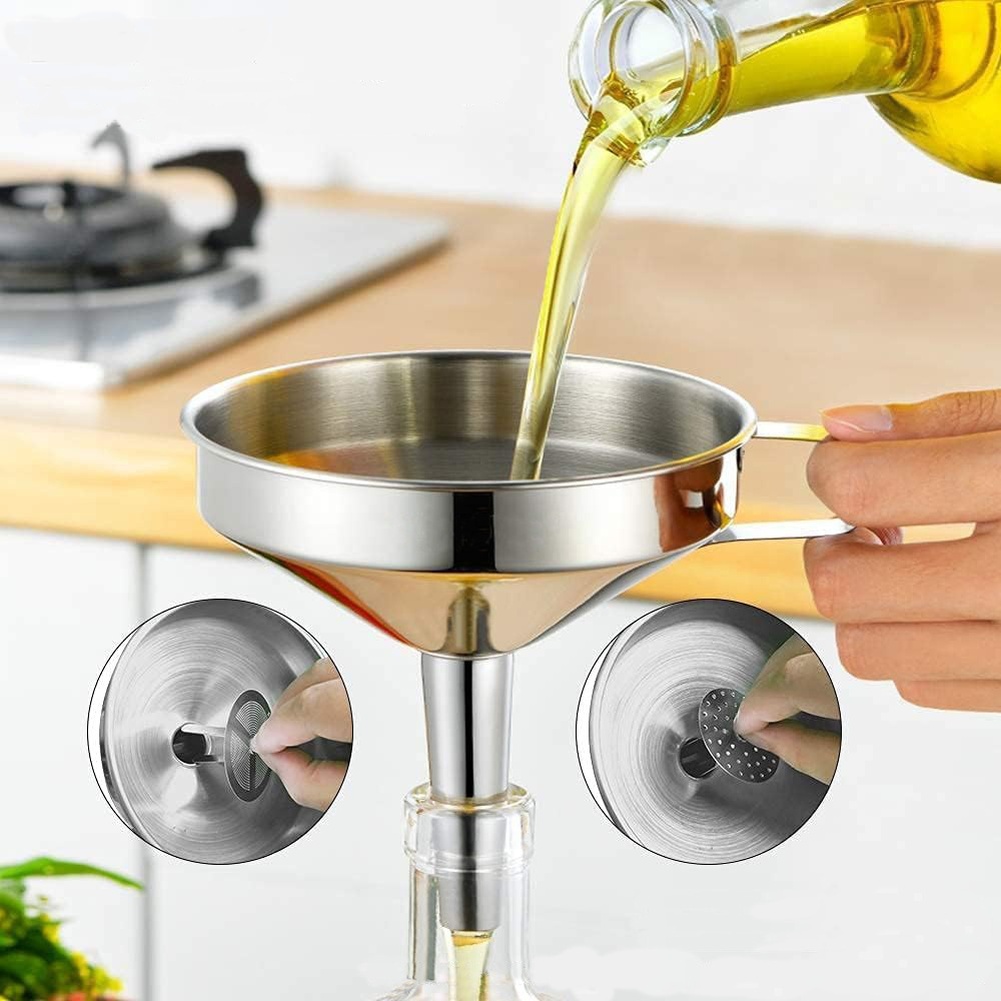 1Pc ステンレス鋼食用油漏斗広口キッチンアクセサリーバービ - Kitchen Gadgets Deals のレビューと価格
