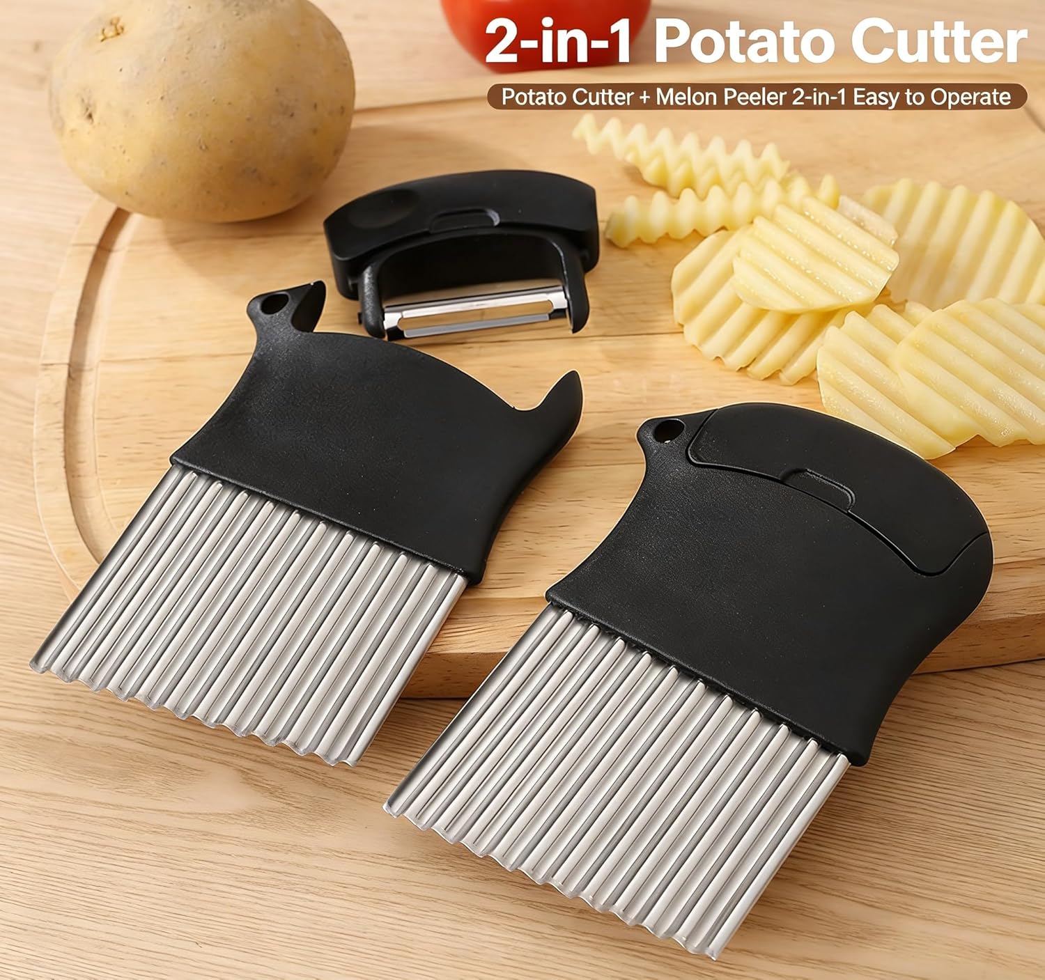 2-in-1ポテトカッター、耐久性のある430ステンレス鋼の - Kitchen Gadgets Built In のレビューと価格