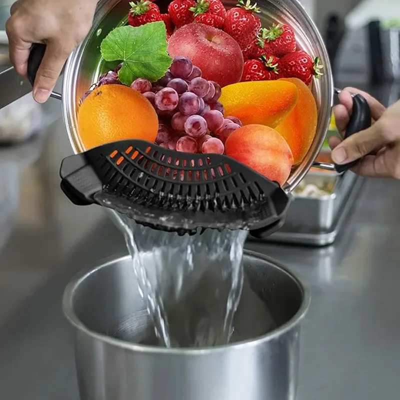 1個入り調整可能なシリコン製クリップオンフィルター水切りラッ - Kitchen Gadgets Pasta のレビューと価格