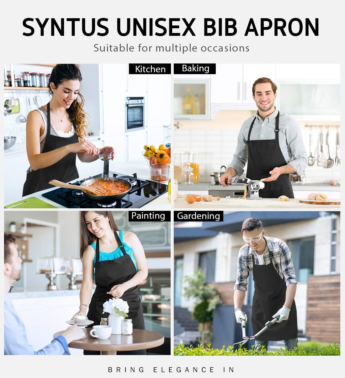 18 色カスタムロゴエプロン女性男性シェフ作業グリルレストラ - Kitchen Gadgets For Women のレビューと価格