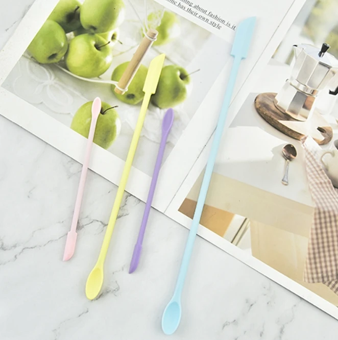 長い柄の耐熱シリコンスパチュラ,両端スクレーパーとスプーン, - Kitchen Gadgets For Seniors のレビューと価格