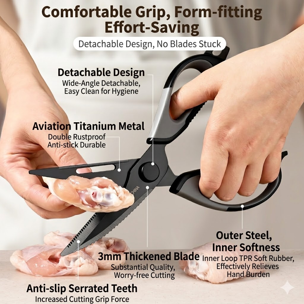 キッチンはさみ チタン製鶏骨はさみ 家庭用キッチンはさみ キ - Kitchen Gadgets Deals のレビューと価格