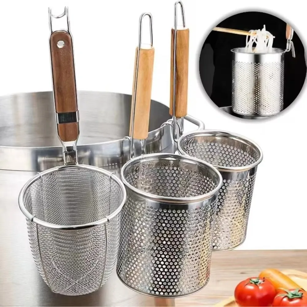 厚みのあるステンレス製漏斗木製ハンドルキッチン用品野菜メッシ - Kitchen Gadgets Pasta のレビューと価格