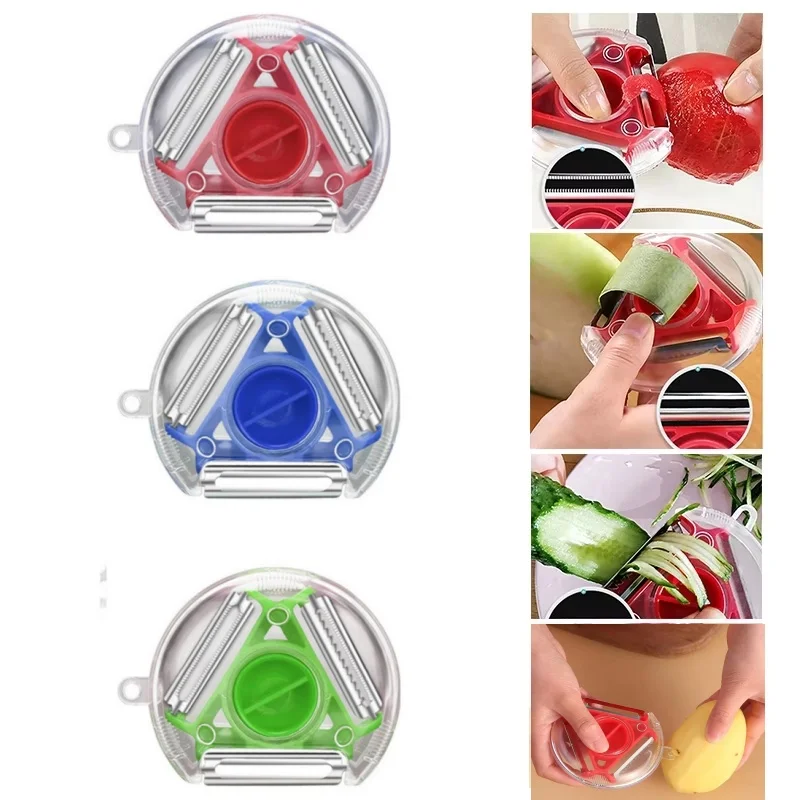 1PCトリオピーラーセット野菜ピーラースライサーシュレッダー - Vegetable Kitchen Gadgets のレビューと価格