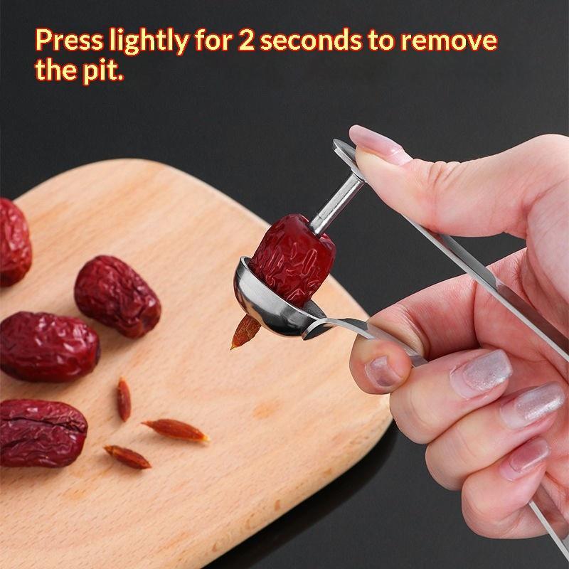 ステンレス製デーツ種抜きツール、赤い種抜き器、簡単なデーツの - Vegetable Kitchen Gadgets のレビューと価格