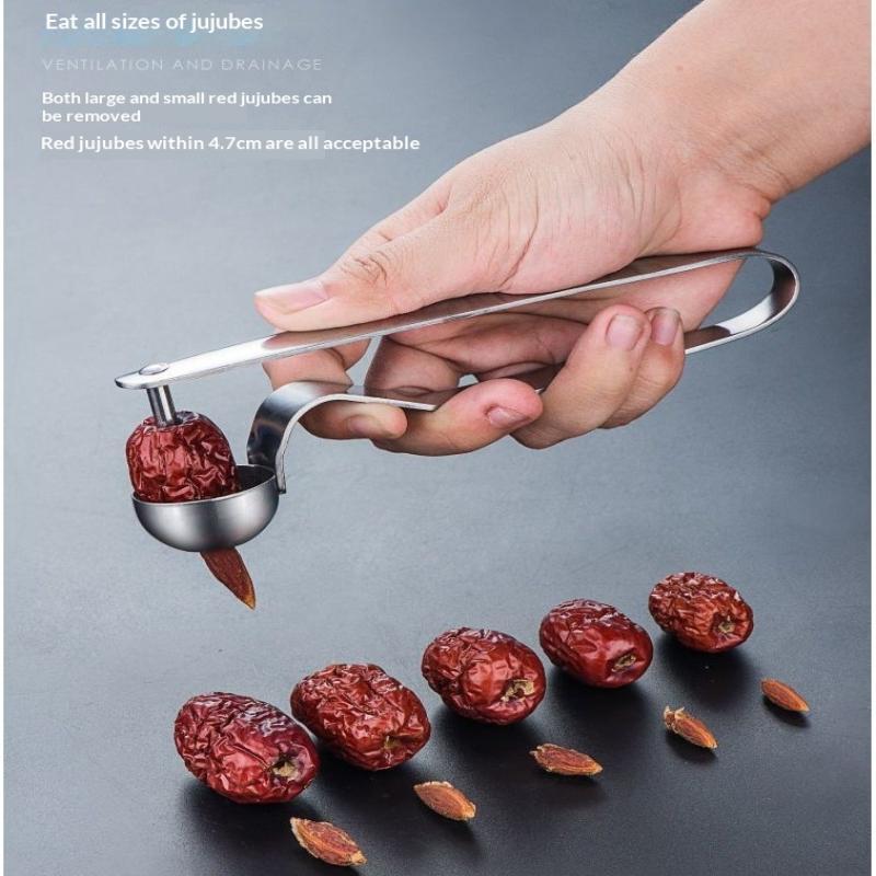 ステンレス製デーツ種抜きツール、赤い種抜き器、簡単なデーツの - Vegetable Kitchen Gadgets のレビューと価格