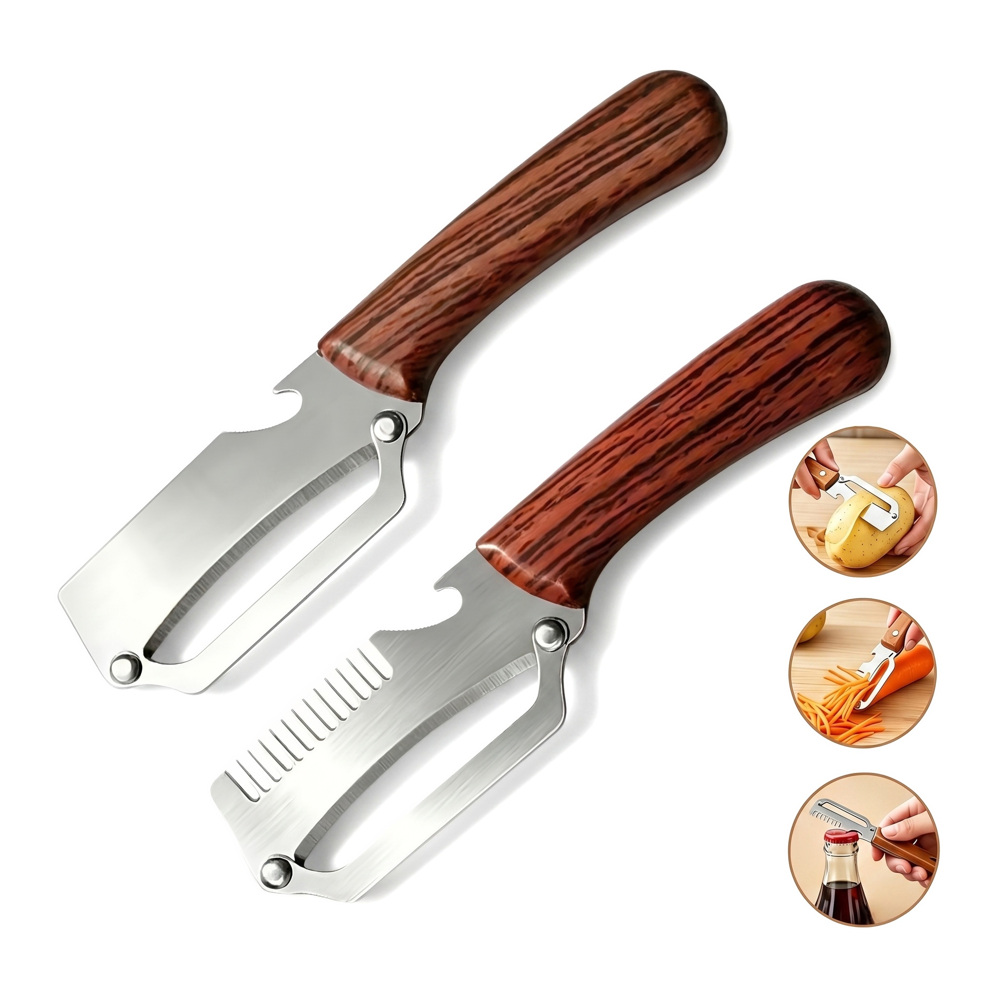 2in1 3in1 多機能野菜ピーラー ボトルオープナー内蔵 - Kitchen Gadgets Built In のレビューと価格