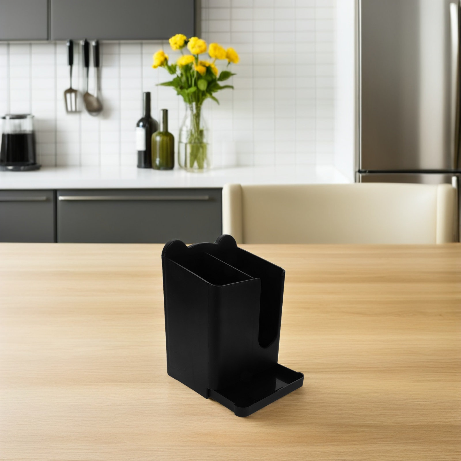 2個入り箸とスプーンホルダー 壁掛け式キッチン用品収納オーガ - Kitchen Utensil Holder のレビューと価格